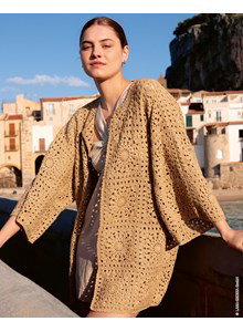 wijd damesvest met ronde hals