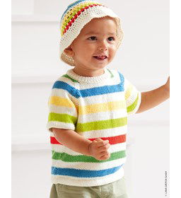 Gekleurd zonnehoedje gemaakt van Lana Grossa Elastico