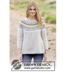 Trui met Noors patroon gemaakt van Drops Air