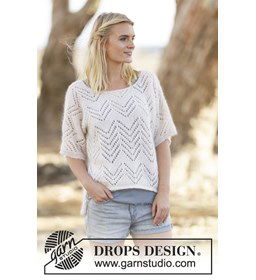 Trui met kantpatroon  gemaakt van Drops Alpaca