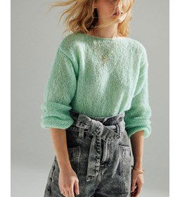 Damestrui met rechte hals gemaakt van Phildar Phil Chic Lurex