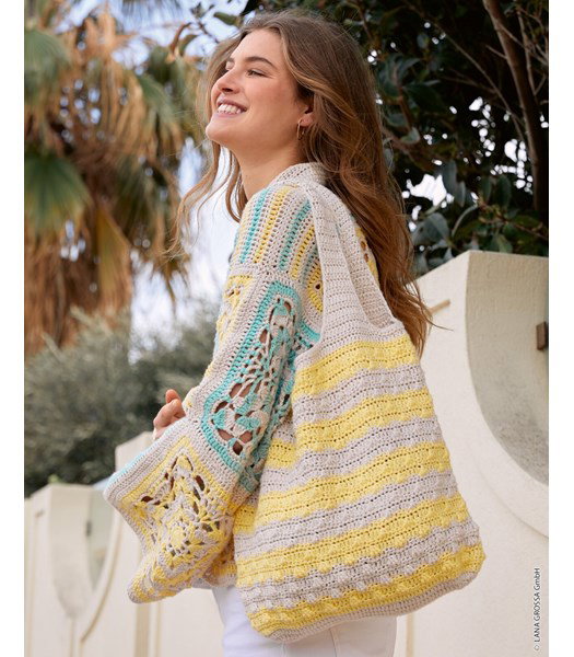 Haakpatroon tweekleurige boodschappentas