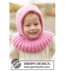 kinder balaclava van zachte alpaca wol gemaakt van Drops Air
