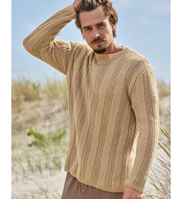 Herentrui met verticale lijnen gemaakt van Lana Grossa Merino Superiore