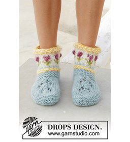 pantoffel gemaakt van Drops Snow - Eskimo