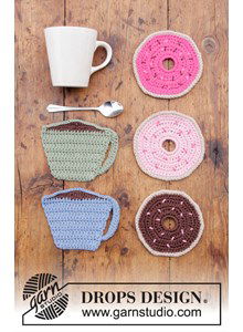 Onderzetters kopjes en donuts