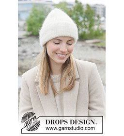 muts met brede omslagrand gemaakt van Drops Kid Silk