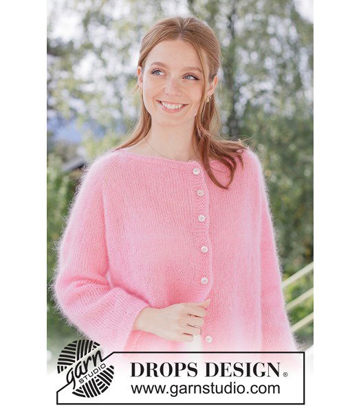 Breipatroon Licht top-down vest met punnikrand in Kid-Silk