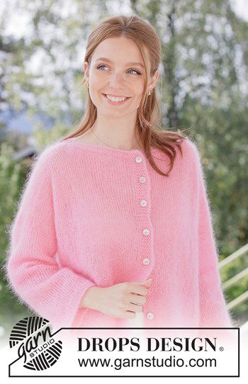 Licht top-down vest met punnikrand in Kid-Silk