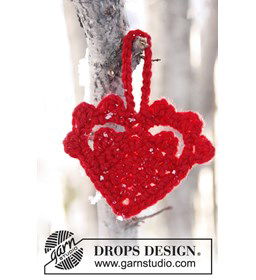 Gehaakt kersthart gemaakt van Drops Nepal