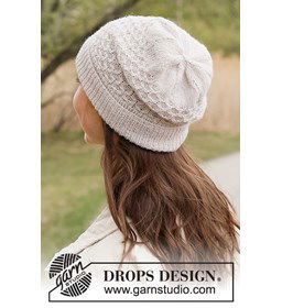 Muts met honingraatpatroon gemaakt van DROPS Flora