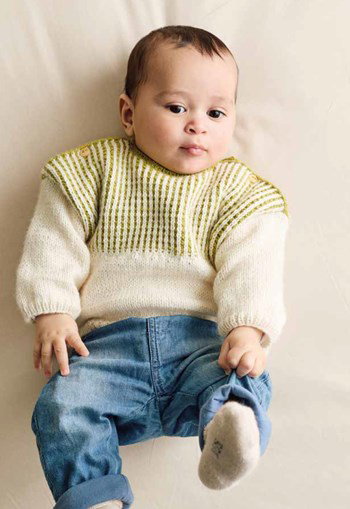 babytruitje met verticaal gestreepte pas Omere