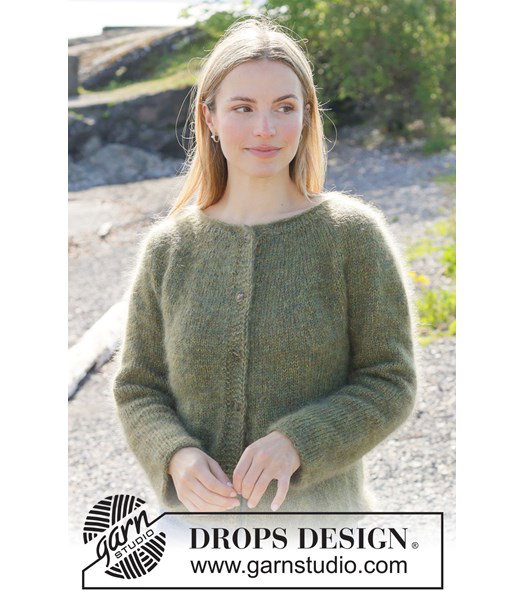 Breipatroon damesvest gebreid met vier draden Kid Silk