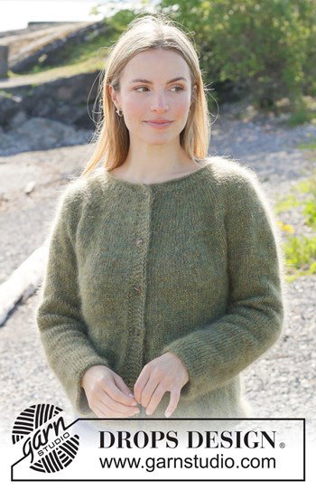 damesvest gebreid met vier draden Kid Silk