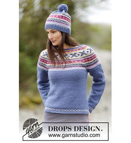 Trui en muts met pompon gemaakt van Drops Karisma