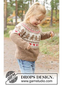 Kindertrui met ronde pas en hartjespatroon breien