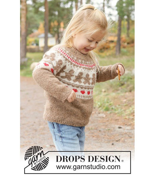 Breipatroon Kindertrui met ronde pas en hartjespatroon breien