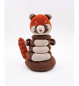 Babyspeelgoed stapeltoren gemaakt van Phildar Phil Coton 3