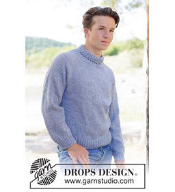 top-down herentrui met raglan in tricotsteek gemaakt van Rondbreinaald nr 2,5 - 2,75