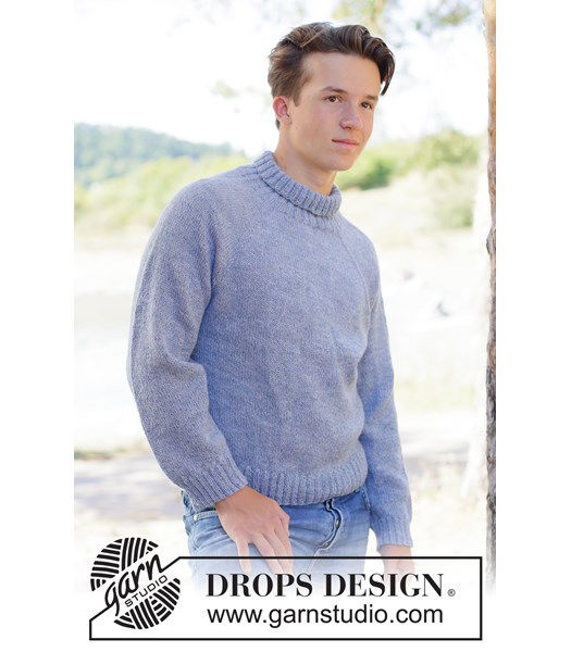 Breipatroon top-down herentrui met raglan in tricotsteek