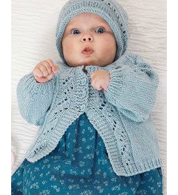 Babyvest met verticaal ajourpatroon gemaakt van Lana Grossa Alta Moda Cotolana en Cotalana Print