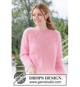 Luchtige raglan trui breien in zachte mohair gemaakt van Rondbreinaald nr 3,5