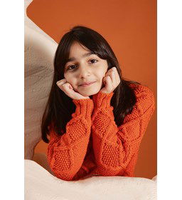 Kindertrui in ruitpatroon gemaakt van Lang yarns Poseidon