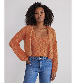 Bolero in gespikkeld patroon gemaakt van Phildar Phil Leo