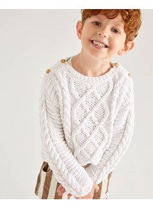 Kindertrui met knoopsluiting op schouders