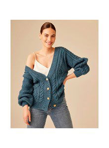 Damesvest met kabels en noppen