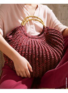 Haakpatroon ronde tas met pailletes gemaakt van Lana Grossa The Tube