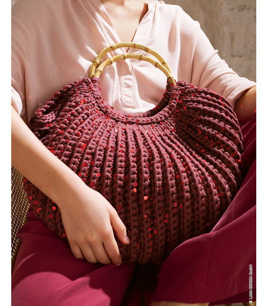 Haakpatroon ronde tas met pailletes