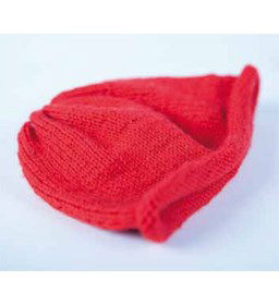 Muts rood gemaakt van Phildar Phil Partner 3,5