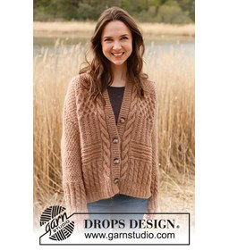 Gebroken walnoten vest gemaakt van Drops Puna