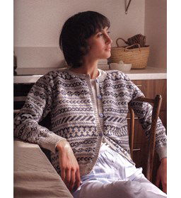 vest Helsinki in jaquard patroon gemaakt van knopen