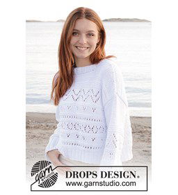 Damestrui met geometrische ajourpatroon gemaakt van Drops Paris