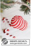 Breipatroon Gebreide kerstbal met spiraal strepen  van andere kant