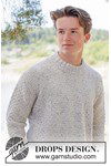 Breipatroon Grey Thistle Heren Sweater in DROPS Soft Tweed van andere kant
