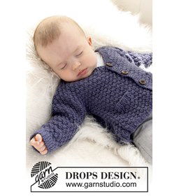 Gebreid vest in gerstekorrel gemaakt van Drops Merino extra fine