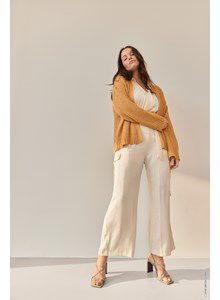 Damesvest met afhangende mouw