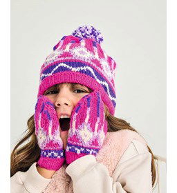 Muts met pompon en wanten gemaakt van Phildar Phil Partner 3,5