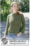 Breipatroon damestrui North Moss Sweater met raglanmouwen van andere kant
