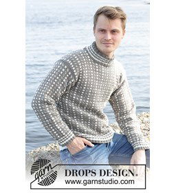 Herentrui in Ijslandspatroon gemaakt van Drops Merino extra fine