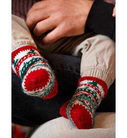 My First Christmas kerstsokken gemaakt van Lang Yarns Jawoll