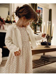 Meisjesvest met gerimpelde halsbies