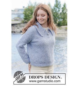 damestrui met raglan en reverskraag Claudine Sweater gemaakt van knopen