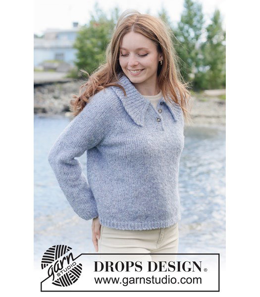Breipatroon damestrui met raglan en reverskraag Claudine Sweater