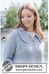 Breipatroon damestrui met raglan en reverskraag Claudine Sweater van andere kant
