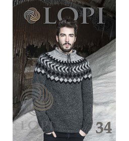 Herentrui met jaquardpatroon gemaakt van Lopi Alafosslopi