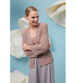 Damesvest ajour Joline gemaakt van Boeken Lang Yarns